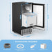 R.W.FLAME 80 Lb. Daily Production Clear Cube Ice Under-Counter/Freestanding Ice Maker for Commercial Use & Home Use