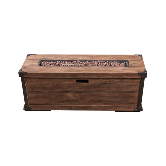Alora 56-Inch Outdoor 50K BTU Wood Pattern Rectangle Gas Burning Fire Pit (SAK43681)