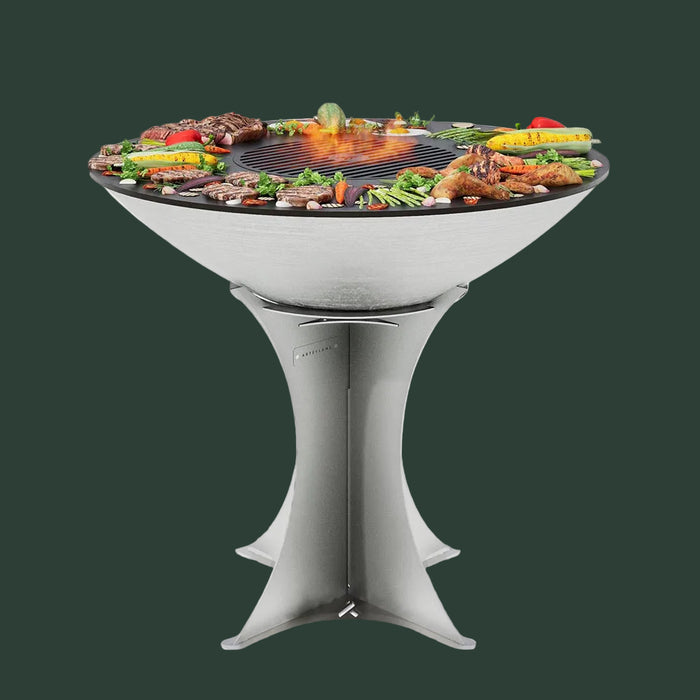 Arteflame 40″ Platinum Series — Stainless Fire Bowl Flat-Top Grill with Euro Base (Stainless or Powder-Coated Black)