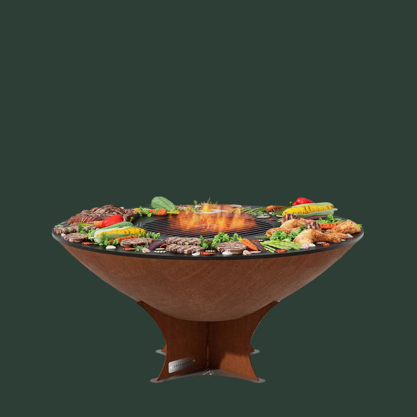 Arteflame Classic 40″ — Fire Pit with Cooktop (CORTEN Bowl; Short Round / Short Euro / Built-In No Base)