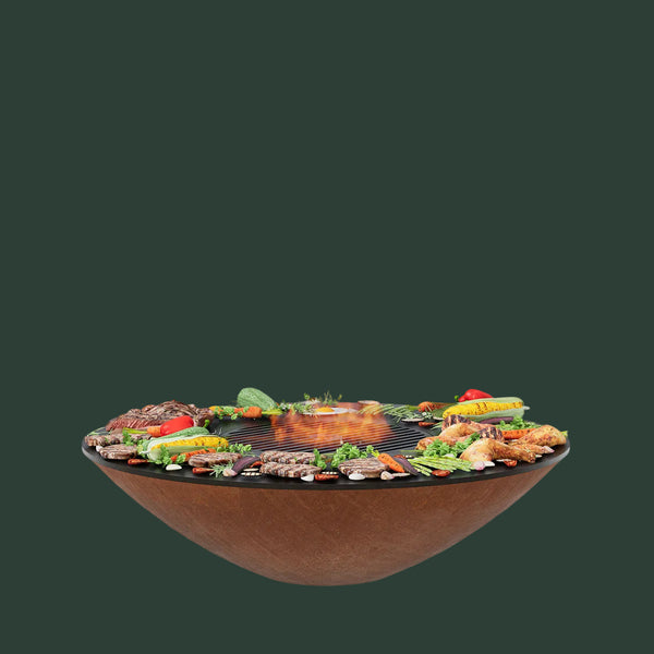 Arteflame Classic 40″ — Fire Pit with Cooktop (CORTEN Bowl; Short Round / Short Euro / Built-In No Base)