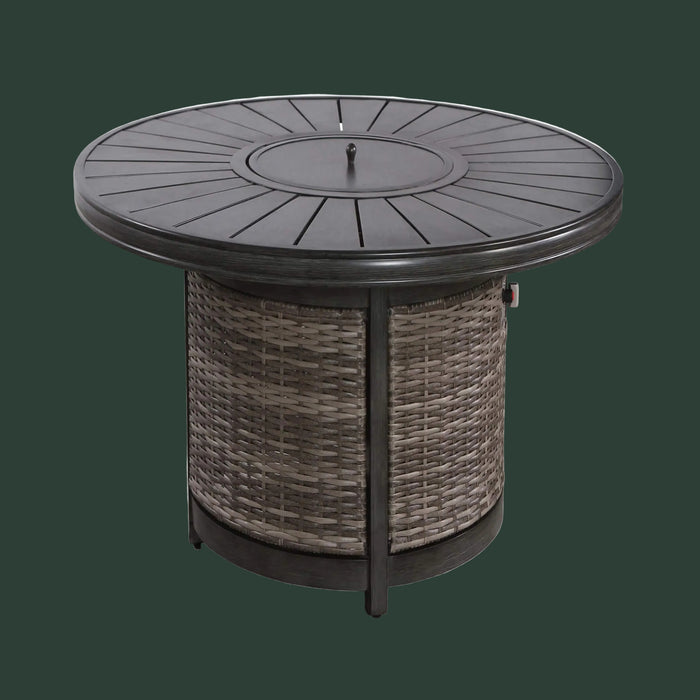Alora 52-Inch Propane Fire Pit Wicker Table With Aluminum Top (SAK28510)