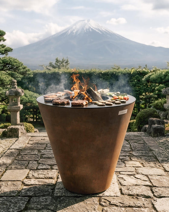 Arteflame One Series 40″ — XXL Flat-Top Charcoal Grill & Fire Bowl (Single-Piece CORTEN Body)