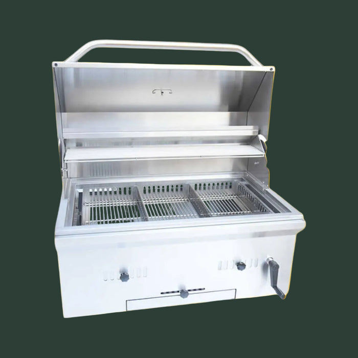 KoKoMo Grills Premium Built-In Charcoal Grill With 304 Stainless Steel And Adjustable Heat Tray, 32" (SAK32504)