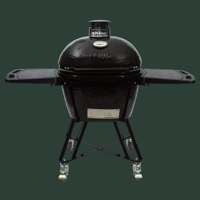 Primo Oval Large 300 All-In-One Ceramic Kamado Grill W/ Cradle, Side Shelves & Stainless Steel Grates [PGCLGC] (SAK21293)